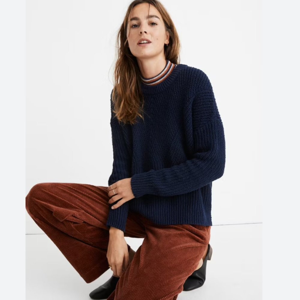 Madewell Joslin Pullover Sweater (Deep Navy)